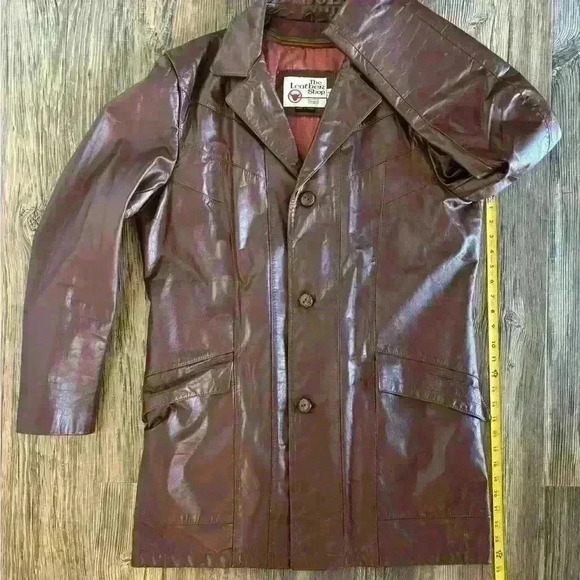 Vintage Sears The Leather Shop Brown Leather Jacket Mens Size 42 X-Tall Zip Out - Picture 5 of 14